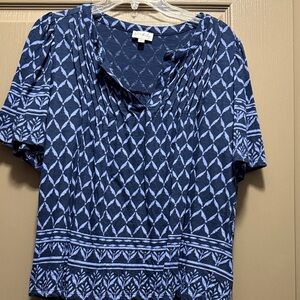 Wonderly Blue Patterned Blouse